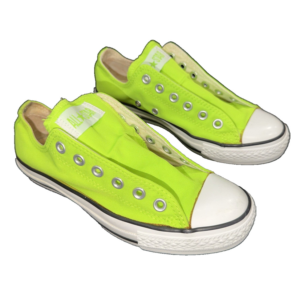 Converse Chuck Taylor Neon Green Low Tops Women 7 Men 5 1S208